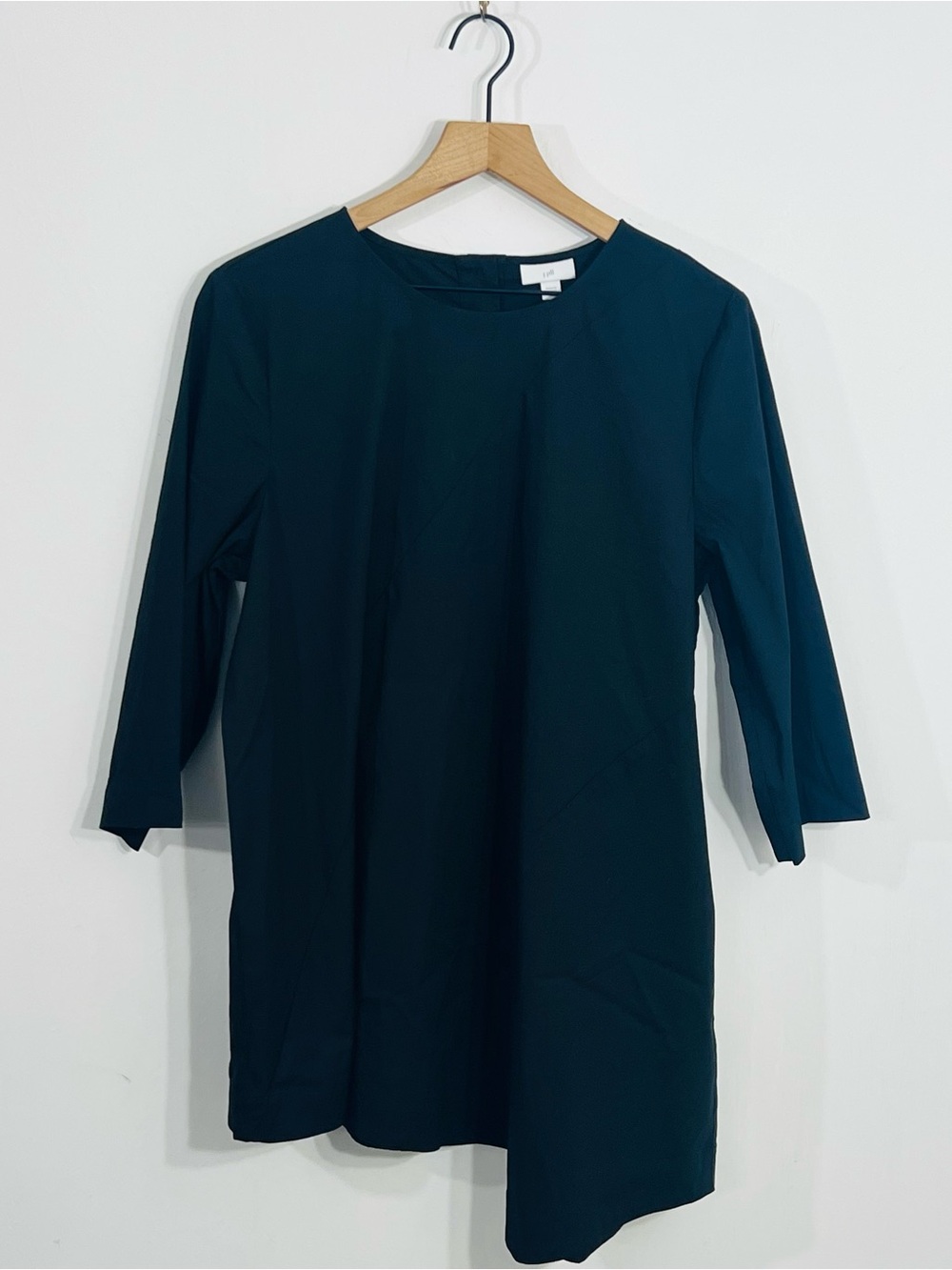 J.Jill Asymmetrical Tunic Top 3/4 Sleeve Swing A Line Minimalist Modest Artsy
